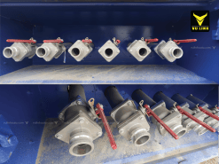 Hệ thống van của sơ mi rơ mooc chở xăng dầu 43m3 cầu FUWA