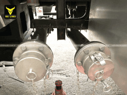 Đường ống dẫn xe chở xăng dầu 24 khối Hyundai HD320 bồn hợp kim nhôm