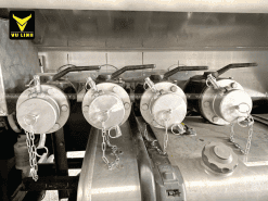 Hệ thống van xe chở xăng dầu 24 khối Hyundai HD320 bồn hợp kim nhôm