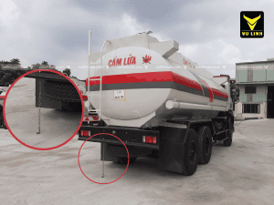 Sợi xích trên xe bồn chở xăng, dầu
