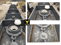 Lắp lẩu và hệ thống van đầm trên sơ mi rơ mooc xi téc chở axit 28 khối