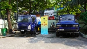 Xe chở nước sạch được bàn giao tới từng xí nghiệp