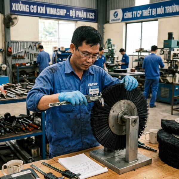 chổi và mâm chổi xe quét đường cần kiểm tra kỹ trước khi mua