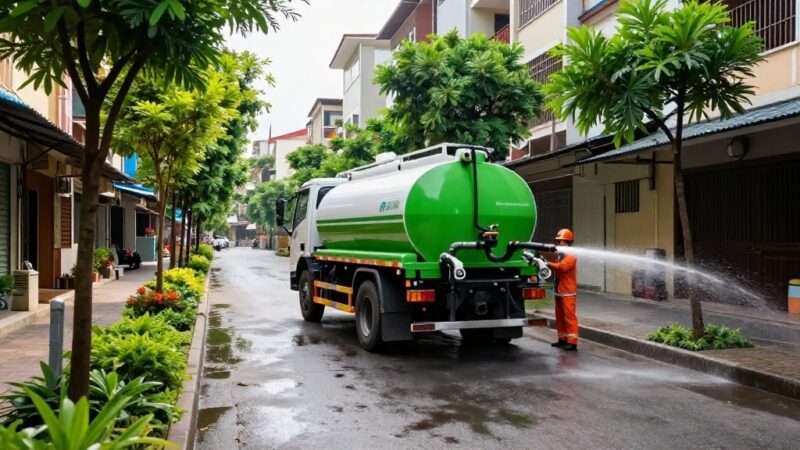 xe xitec cho nuoc tuoi cay tuoi duong don vi cay xanh 1