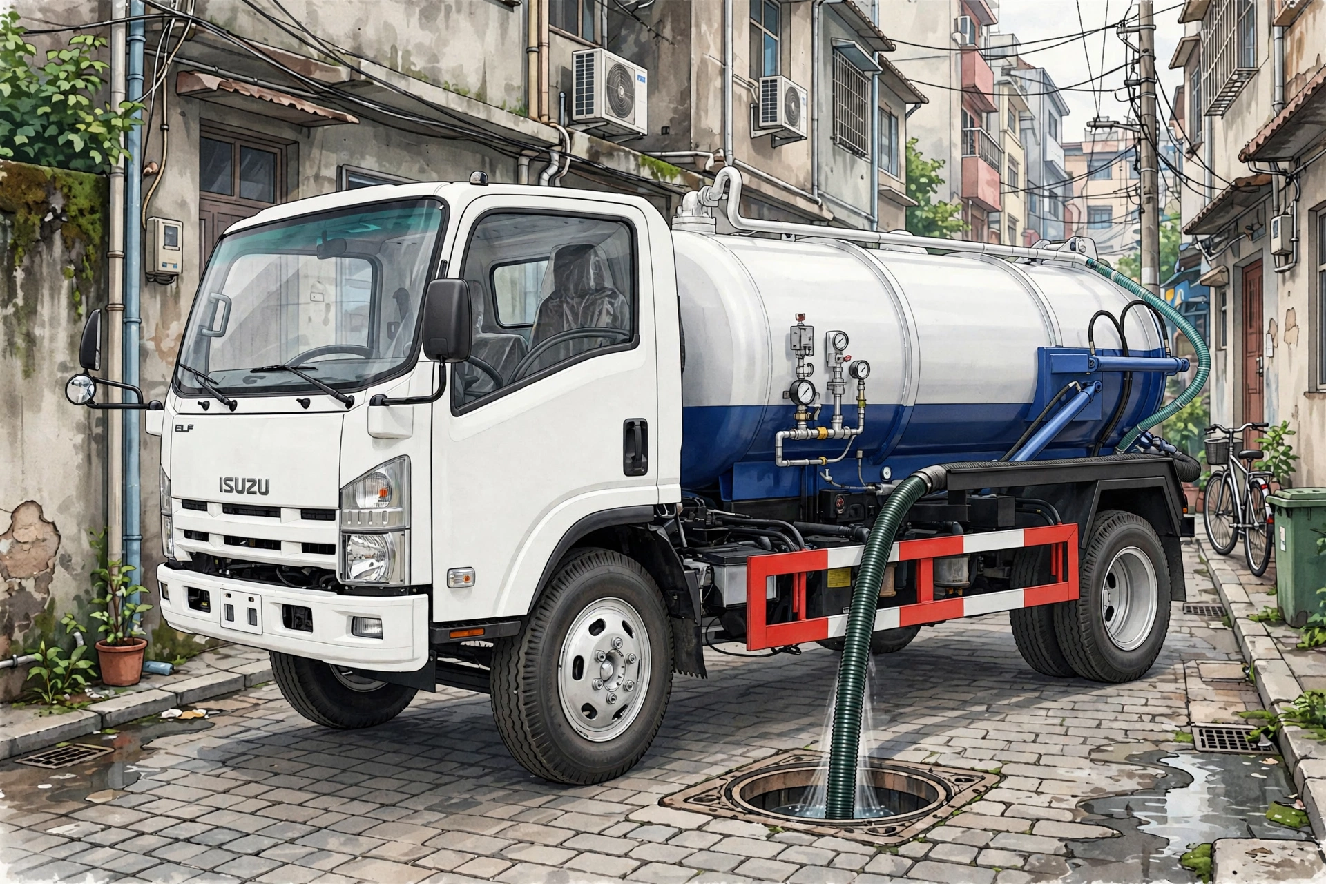 Xe hút chất thải Isuzu 6 khối